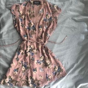 Reformation Floral Pink Wrap Dress